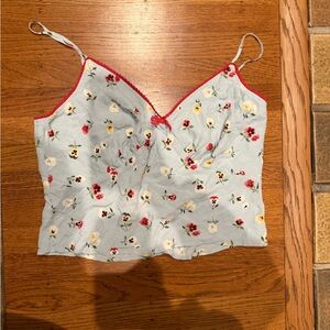 NWT GAP + DOEN top - Light Blue with Red Accents